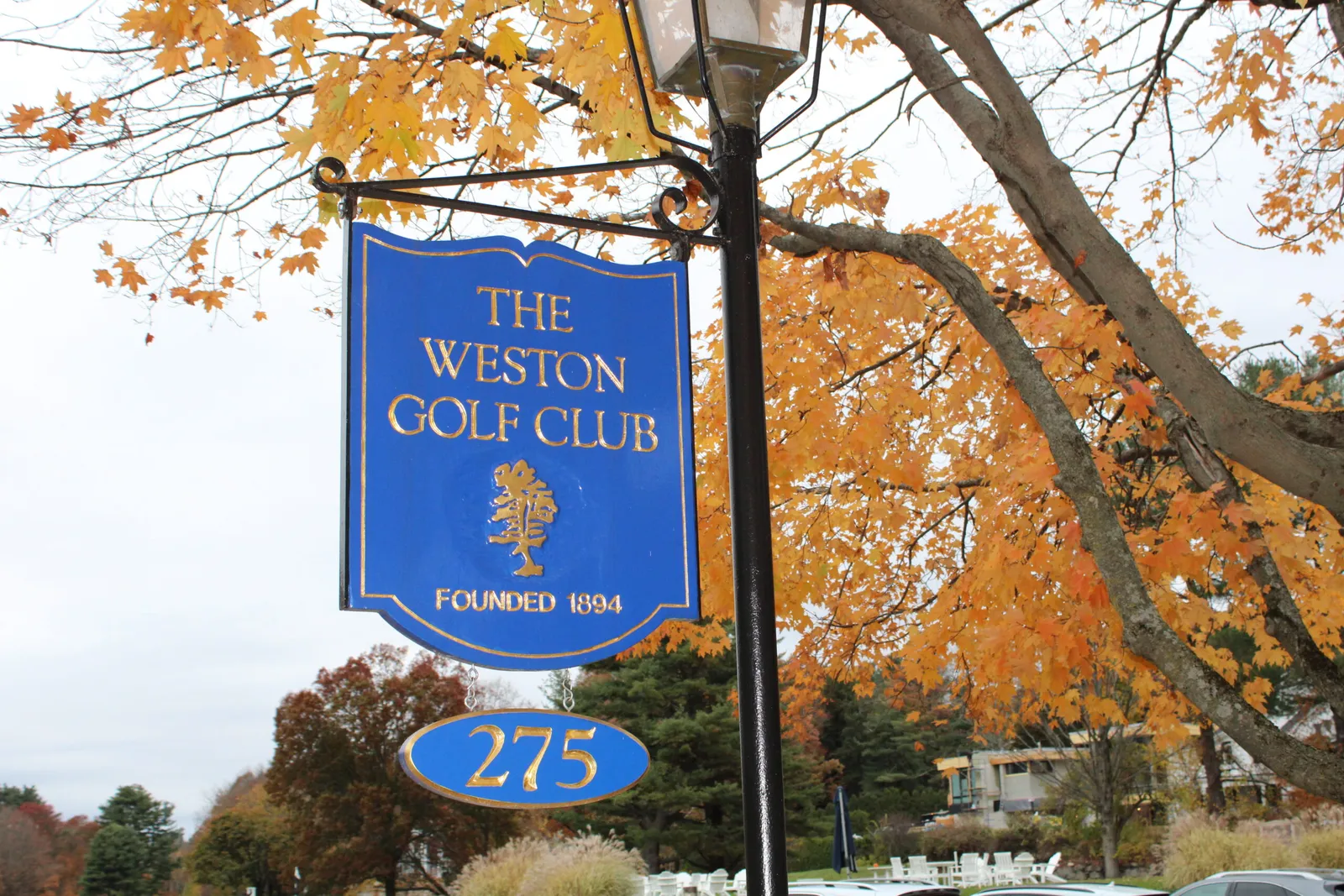 Weston Golf Club sign on the evening of the 2024 gala